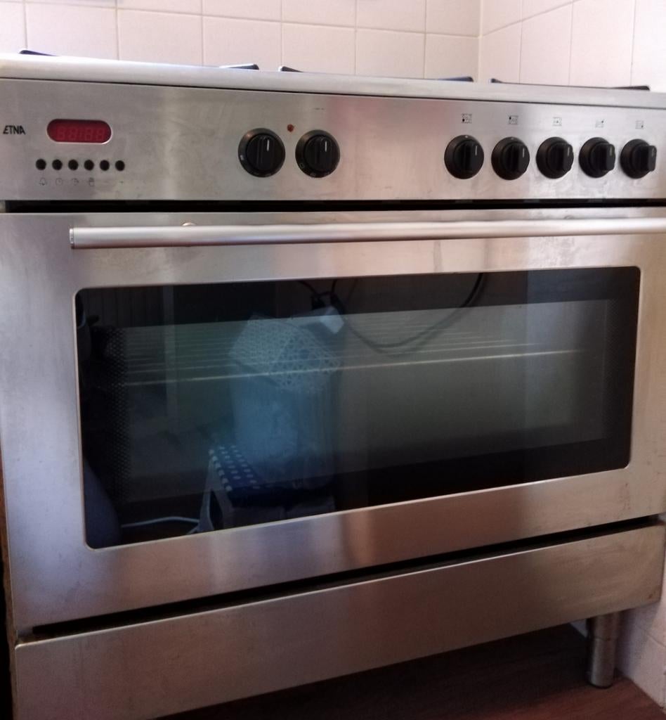 Etna 5 pits gasfornuis met heteluchtoven, Ophalen, Gebruikt, Hete lucht, 60 cm of meer