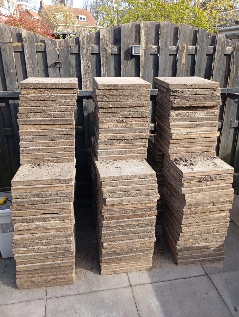 24m2 terrastegels 40x40 geel, Ophalen of Verzenden