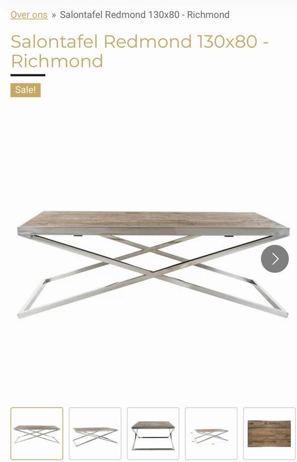 Salontafel Richmond Stijlvol en Modern, Ophalen, 100 tot 150 cm, 50 tot 100 cm, Zo goed als nieuw