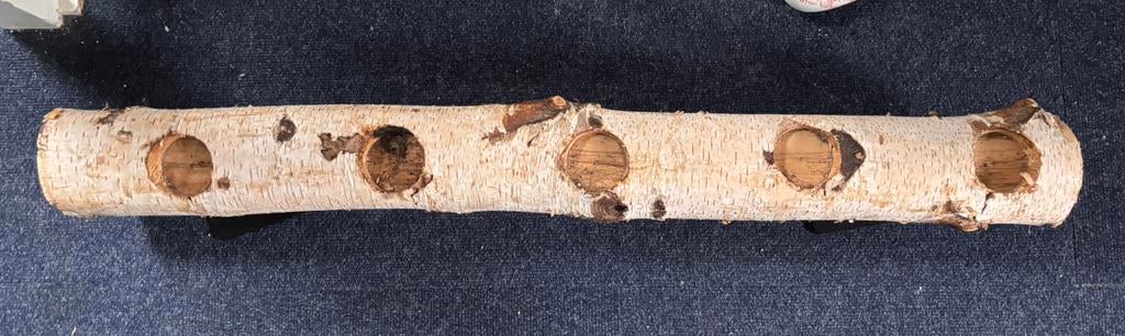 Waxinelichtjes boomstam., Ophalen, Zo goed als nieuw, Hout, Kandelaar