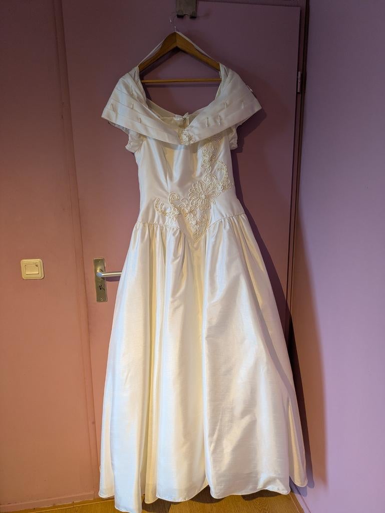 Vintage trouwjurk maat 38, Kleding | Dames, Trouwkleding en Trouwaccessoires, Ophalen of Verzenden, Zo goed als nieuw, Wit, Trouwjurk