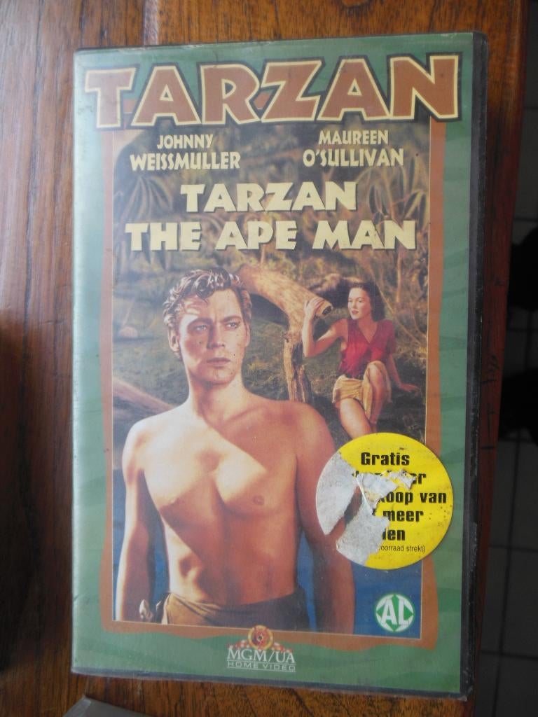 vhs tarzan the apeman johnny weismuller actie film movie, Alle leeftijden, Ophalen of Verzenden, Gebruikt, Actie en Avontuur