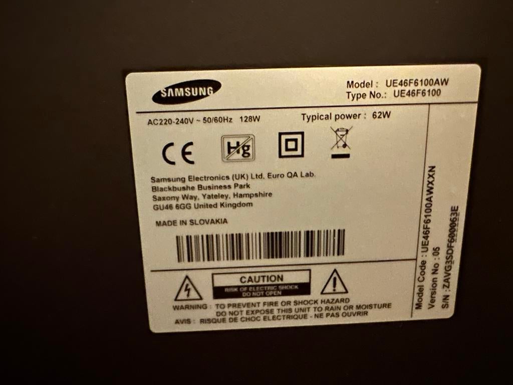 Samsung 46 inch TV, Ophalen, Samsung, 100 cm of meer, Full HD (1080p)