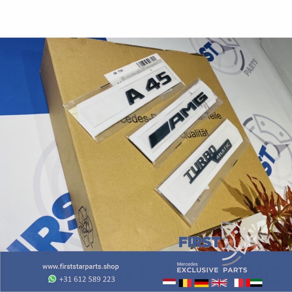 W176 W177 A45 AMG LOGO SET ZWART EMBLEMEN SET Mercedes A KLA, Auto-onderdelen, Gebruikt, -, Ophalen of Verzenden, -