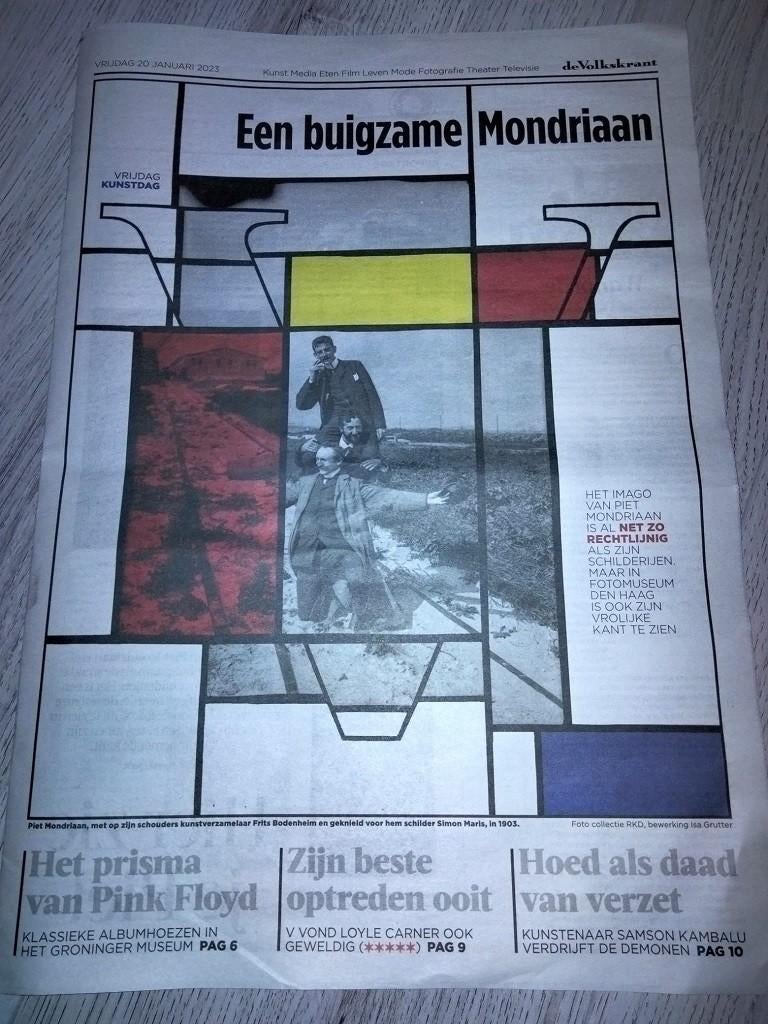 Volkskrant bijlage Kunstdag Mondriaan Pink Floyd 20-1-2023, Verzenden, Zo goed als nieuw, Boek, Tijdschrift of Artikel