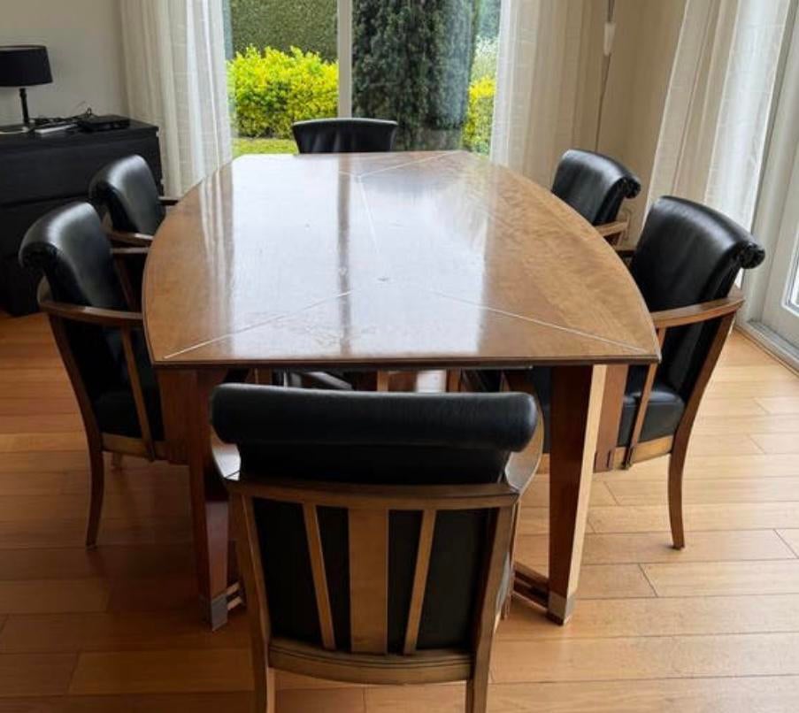 Art Deco Schuitema (Decoforma) eethoek met acht stoelen., Ophalen, Zo goed als nieuw, Art Deco, 6 tot 8 stoelen