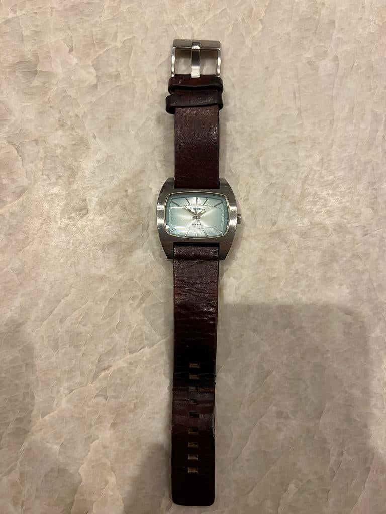 Diesel horloge met bruine leren band, Staal, Polshorloge, Ophalen, Overige merken