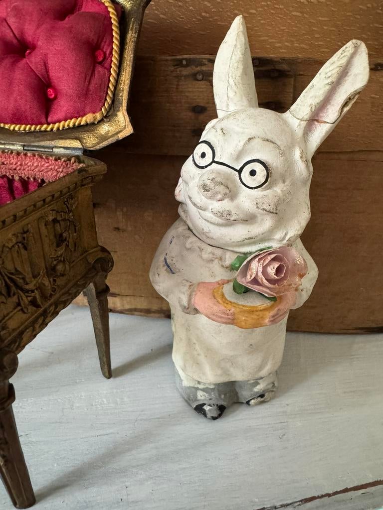 Antieke paashaas candy container, Ophalen of Verzenden