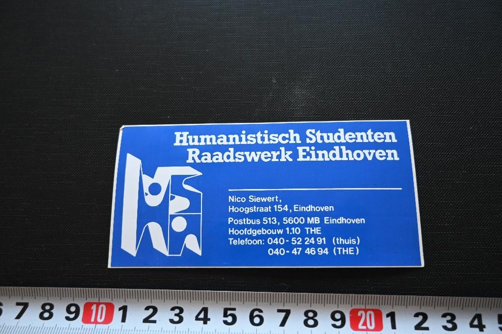 sticker ehv humanistisch studenten raadswerk nico siewert, Ophalen, Zo goed als nieuw