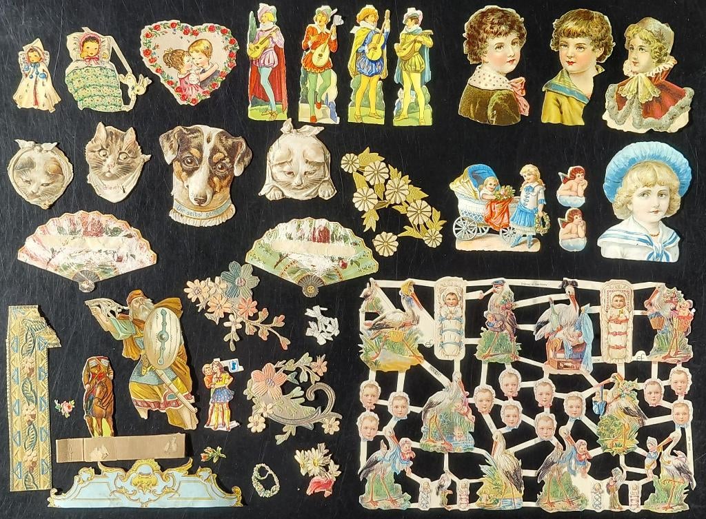 Verzameling Antieke Jaren 1920/30 Poëzieplaatjes, Ophalen of Verzenden