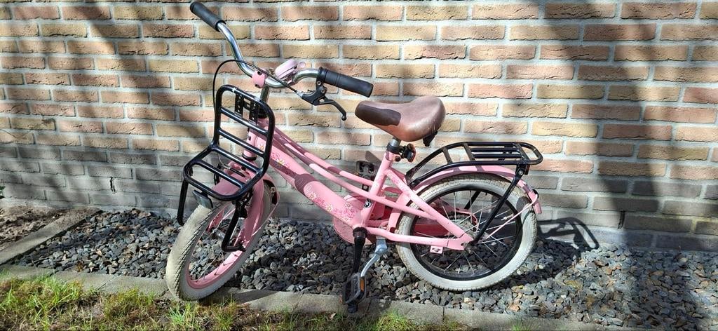 Roze meisjesfiets 16 inch, Fietsen en Brommers, Fietsen | Meisjes, Ophalen of Verzenden