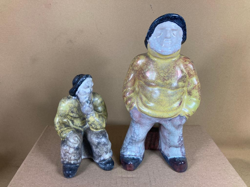 2 Porseleinen beeldjes visser Michael Andersen Denemarken, Antiek en Kunst, Ophalen of Verzenden