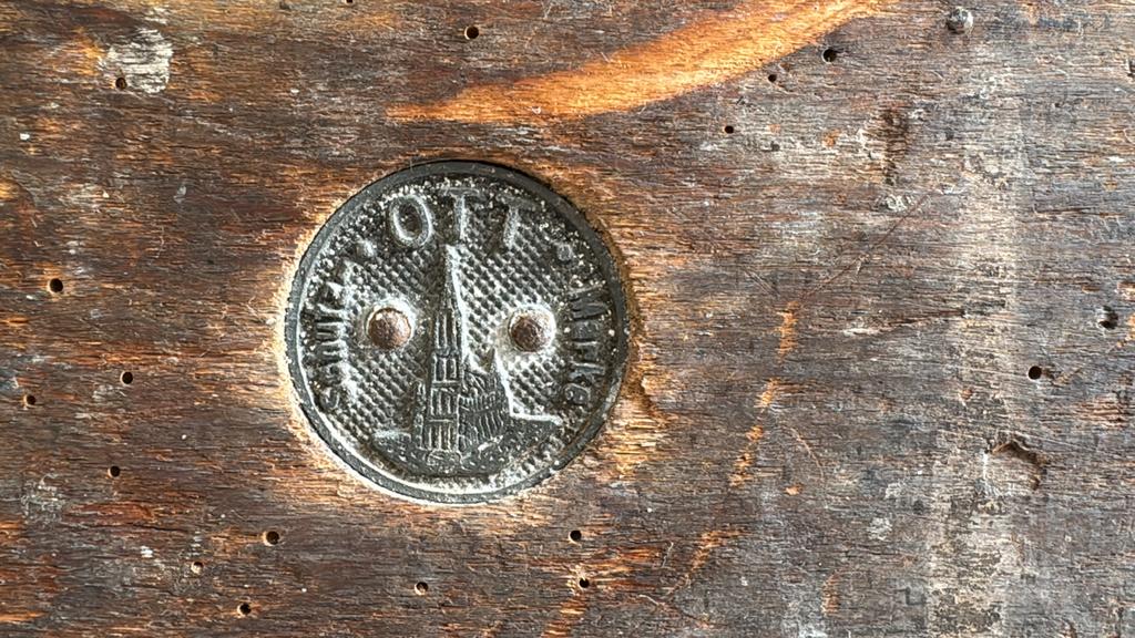 Grote oude OTT werkbank (werkblad 240 x 65 cm), Ophalen of Verzenden, Gebruikt, 170 cm of meer, Bankschroef