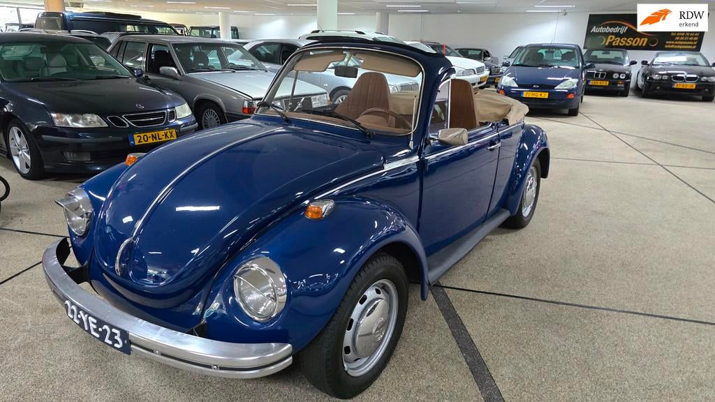Volkswagen 1303 Apk en Belastingvrij! Cabriodak Zeer nette s, Lederen bekleding, Gebruikt, Blauw, Leder