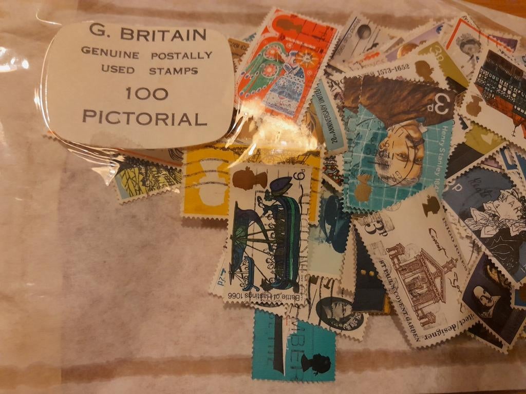 Great Britain 100 zegels gebruikt rond 1970, Ophalen of Verzenden