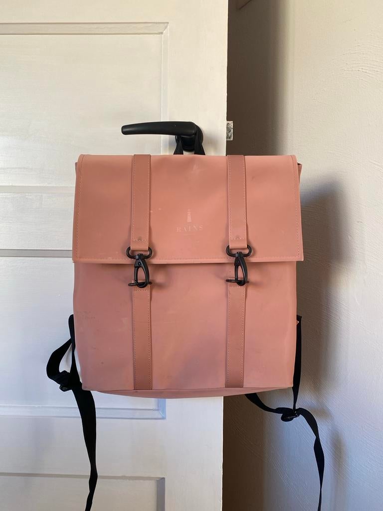 Rains rugzak lichtroze, Sieraden, Tassen en Uiterlijk, Tassen | Rugtassen, Overige merken, Gebruikt, 25 tot 40 cm, Ophalen of Verzenden