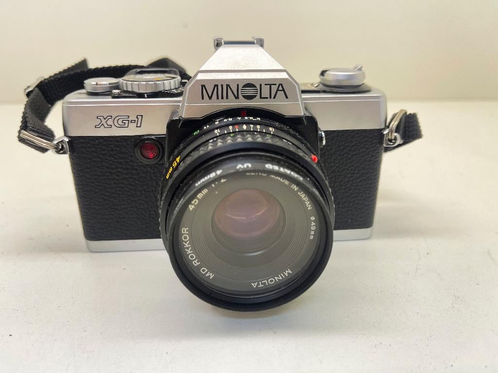 MINOLTA XG-1 Analoog spiegelreflex film camera met 45mm 1:2, Audio, Tv en Foto, Fotocamera's Analoog, Minolta, Spiegelreflex, N