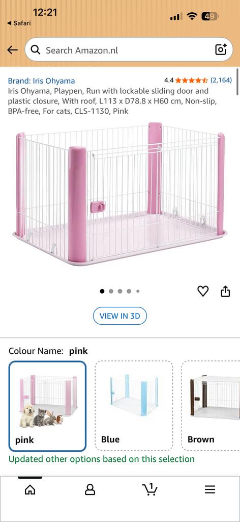 Puppyren roze, Dieren en Toebehoren, Ophalen, Zo goed als nieuw