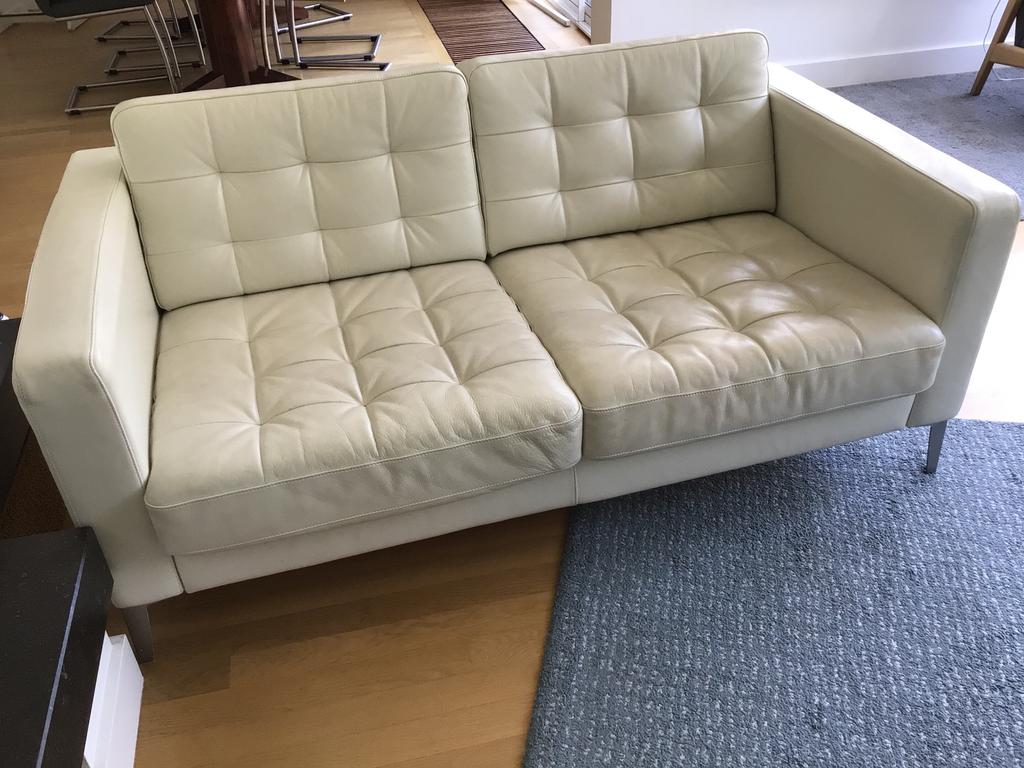 Leren tweezits bank., Huis en Inrichting, Banken | Bankstellen, Ophalen, Gebruikt, 150 tot 200 cm, Tweepersoons