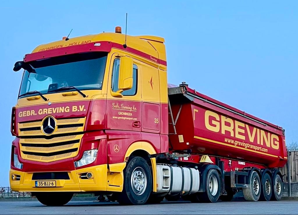 Mercedes Actros 1945 met Schmitz kippertrailer, Auto's, Vrachtwagens, Automaat, Euro 6, Overige kleuren, Mercedes-Benz