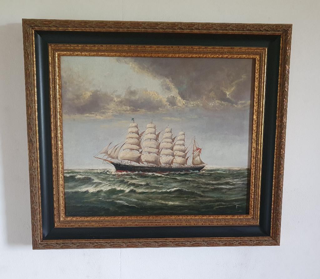 schilderij maritiem melcher tilmes, Antiek en Kunst, Ophalen