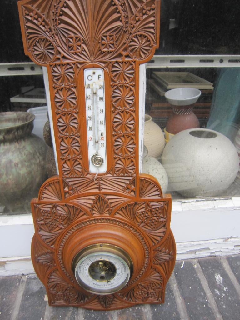 Mooie Friese Kerfsnede Holsteric Barometer in goede staat, Ophalen, Gebruikt, Barometer