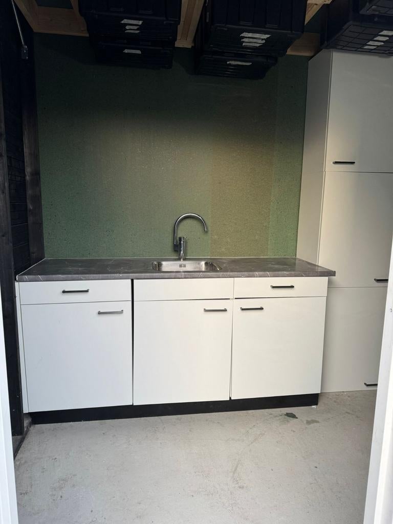 Bruynzeel keuken met spoelbak, Huis en Inrichting, Keuken | Complete keukens, Enkelwandige keuken, Wit, Ophalen of Verzenden