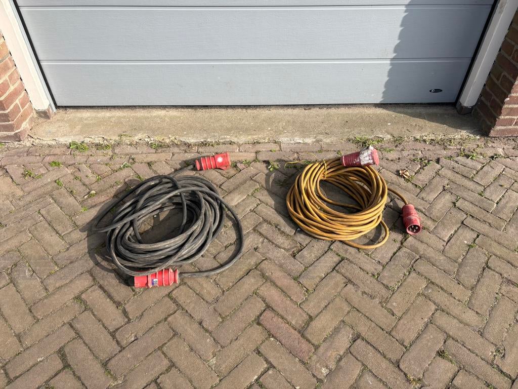 2x CCE krachtstroomverlengkabels (400V) - 27meter, Ophalen, Gebruikt, Kabel of Snoer