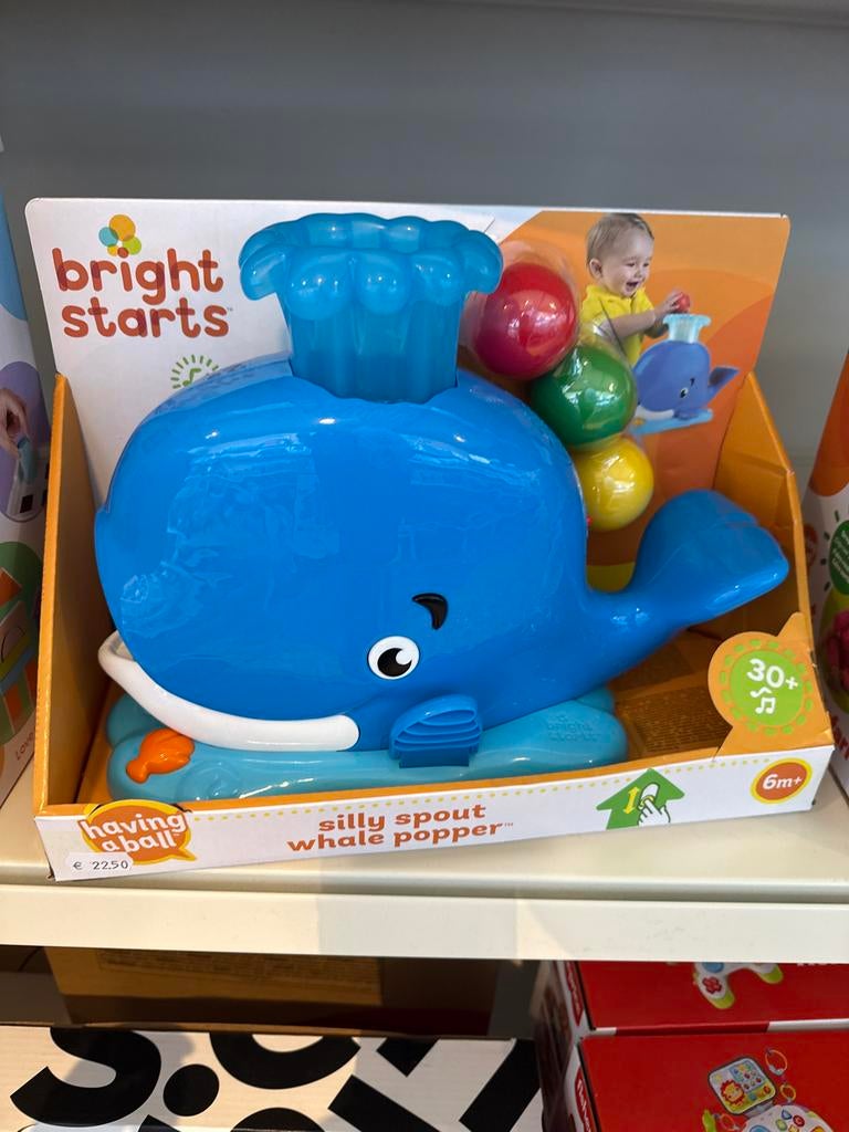 Bright Starts Silly Spout Whale Popper - Nieuw, Ophalen of Verzenden, Nieuw, Overige typen, Met geluid