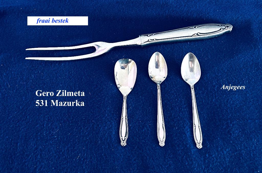 4x Mazurka 531 Gero Zilmeta voor € 20 RVS bestek, Ophalen