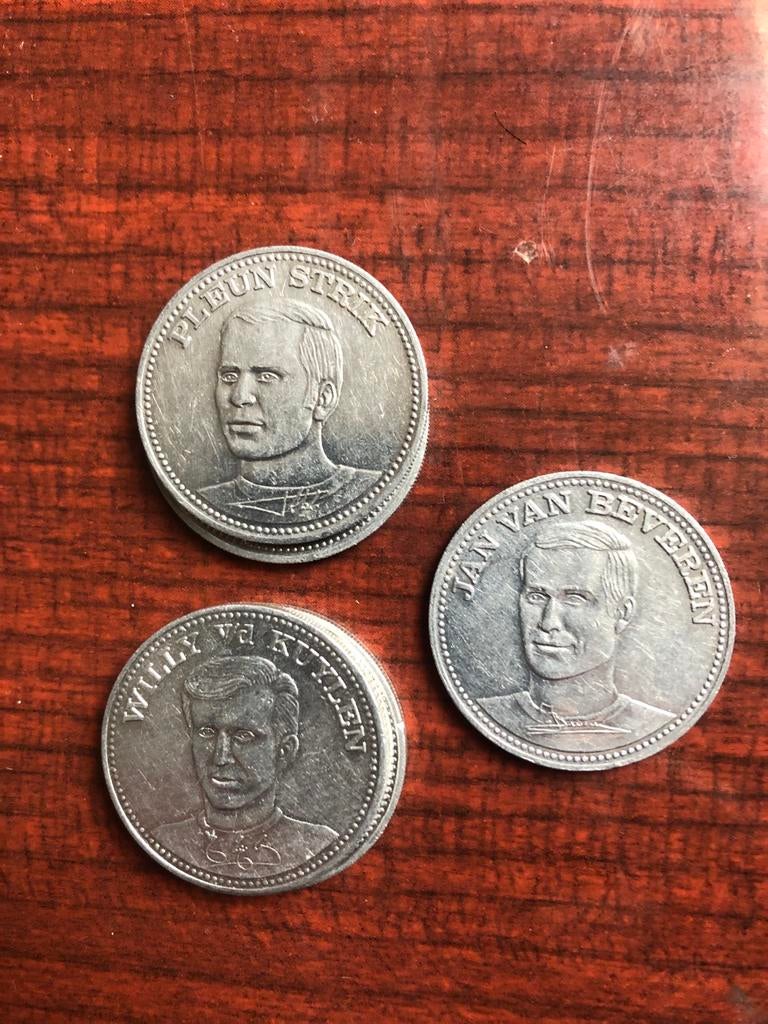 PSV munten van Shell, 1970 - Pleun Strik, Jan van Beveren, Ophalen of Verzenden, Koningin Juliana, Overige waardes, Setje