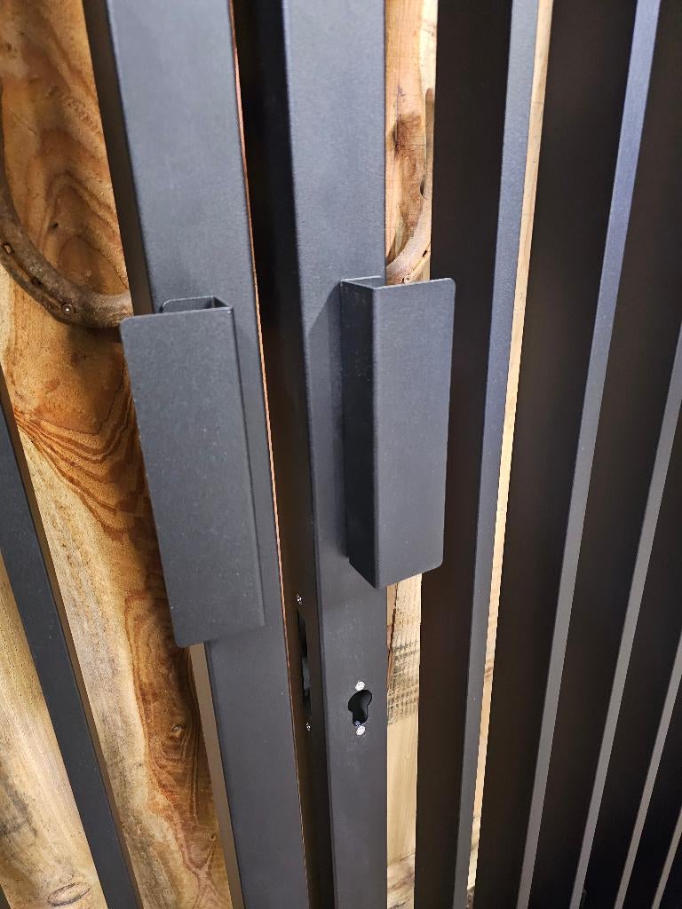 Model: VERTICALE inrijpoort / schuifpoort / hekwerk op maat!, Met poort, Nieuw, IJzer, Spijlenhekwerk