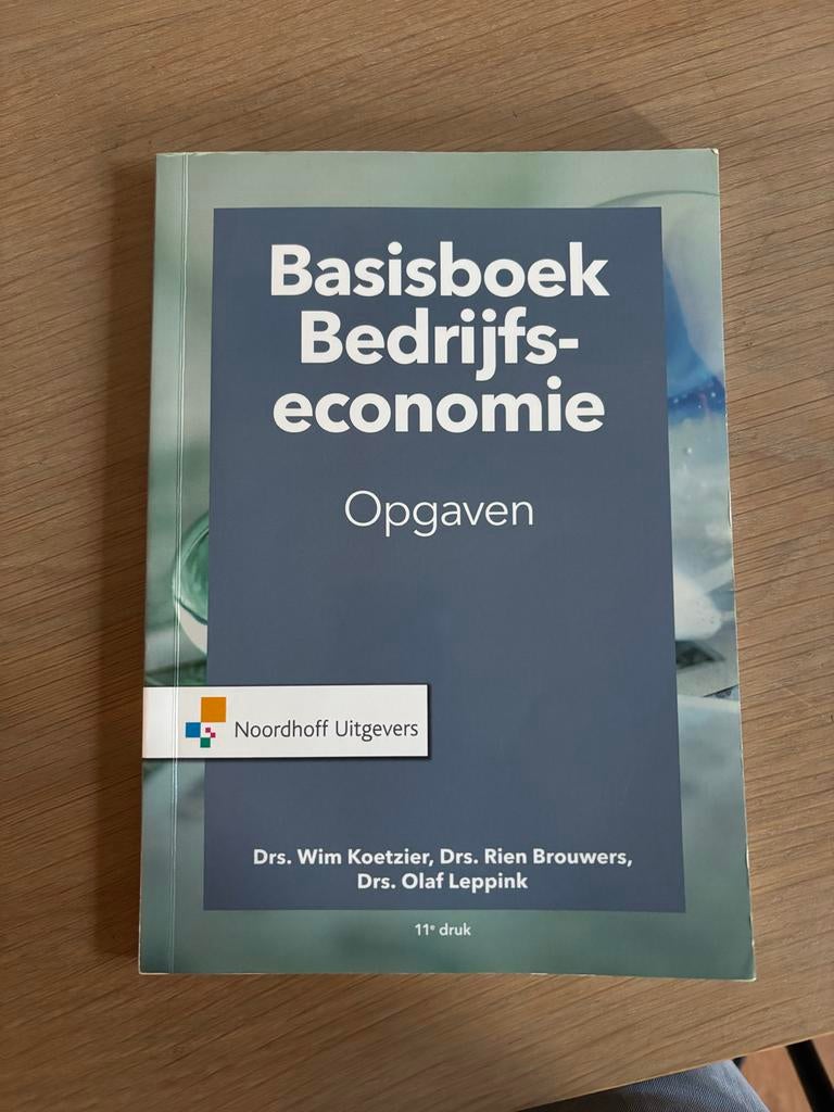 Basisboek Bedrijfseconomie Opgaven - 11e druk, Boeken, Ophalen of Verzenden, Gamma, Gelezen, HBO
