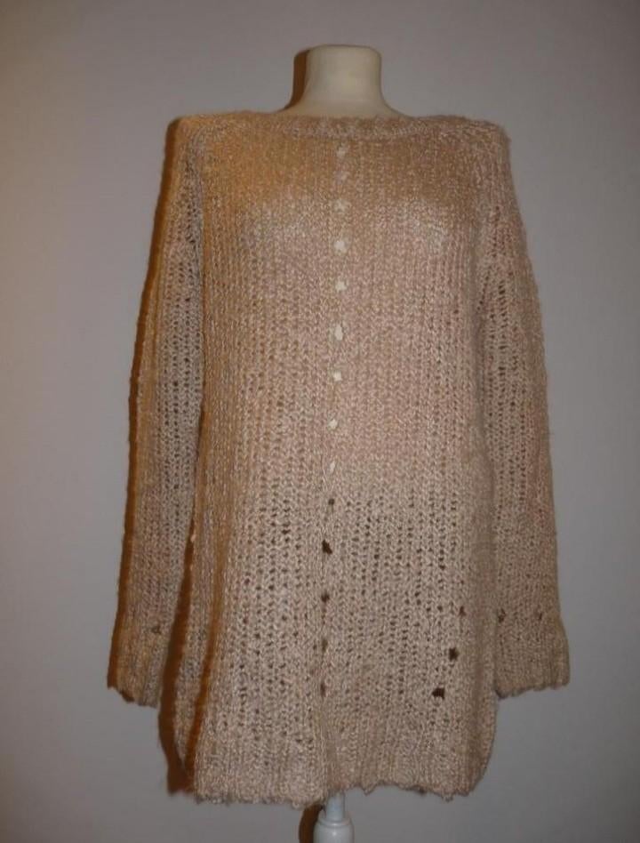 Costes lange, gebreide, beige / roze trui maat M, zgan, Kleding | Dames, Maat 38/40 (M), Beige, Ophalen of Verzenden, Zo goed als nieuw