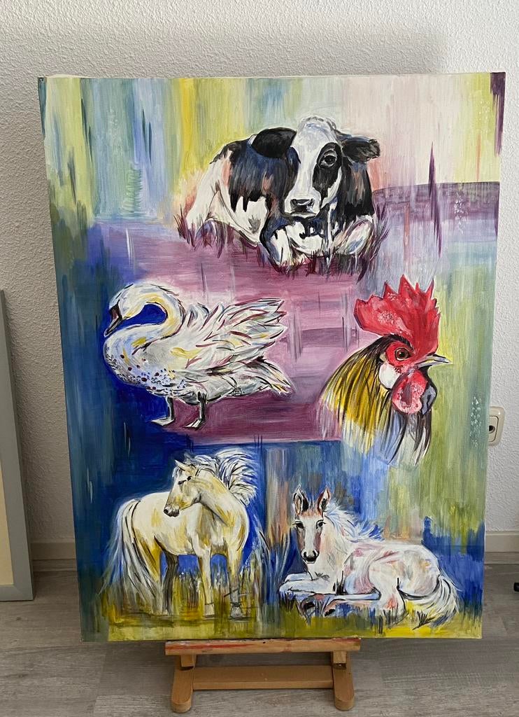 Hand geschilderd dieren schilderij, Ophalen