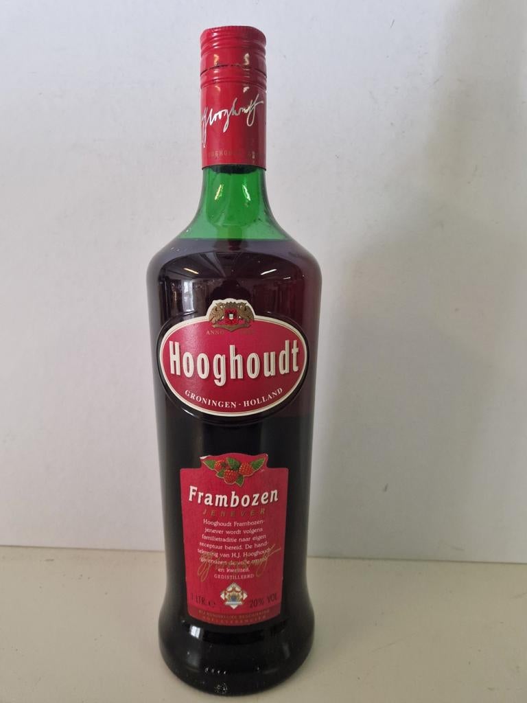 Vintage Hooghoudt Frambozen Jenever 1 Liter, Verzamelen, Ophalen