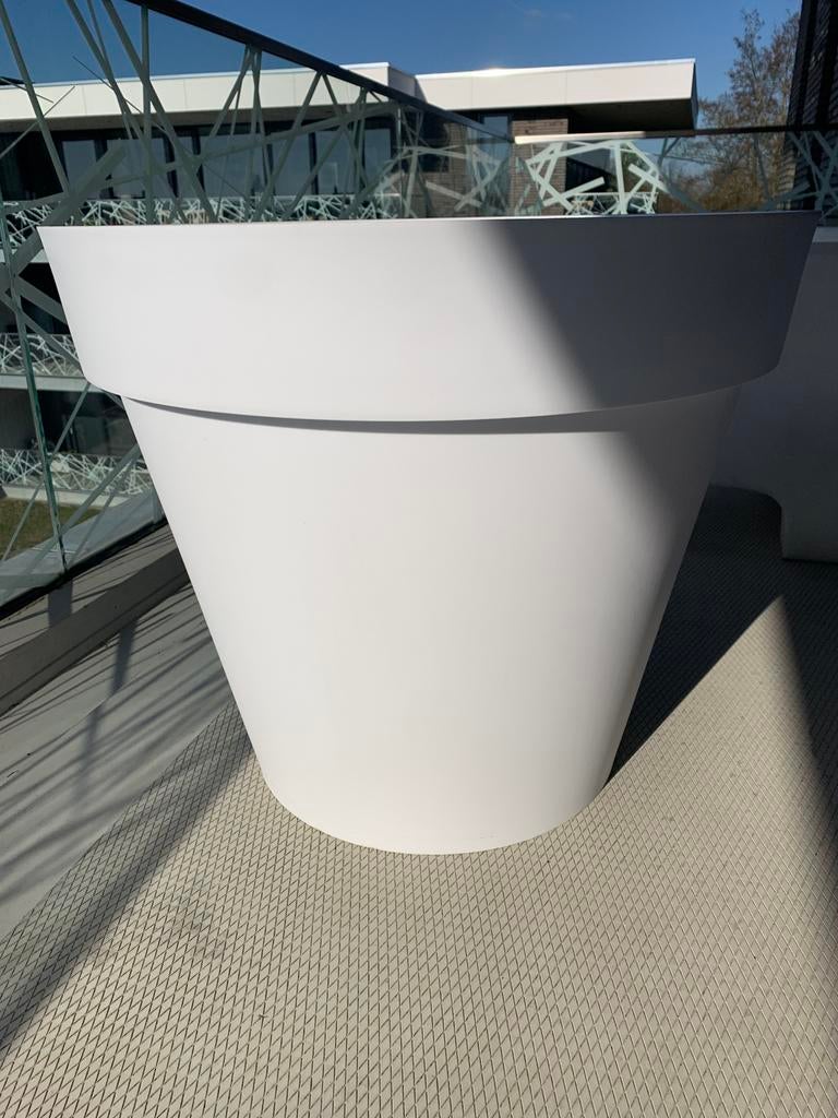 XXL bloempot wit waterdicht sterk kunststof! Zgan, Tuin en Terras, Ophalen, Kunststof, Rond, Binnen