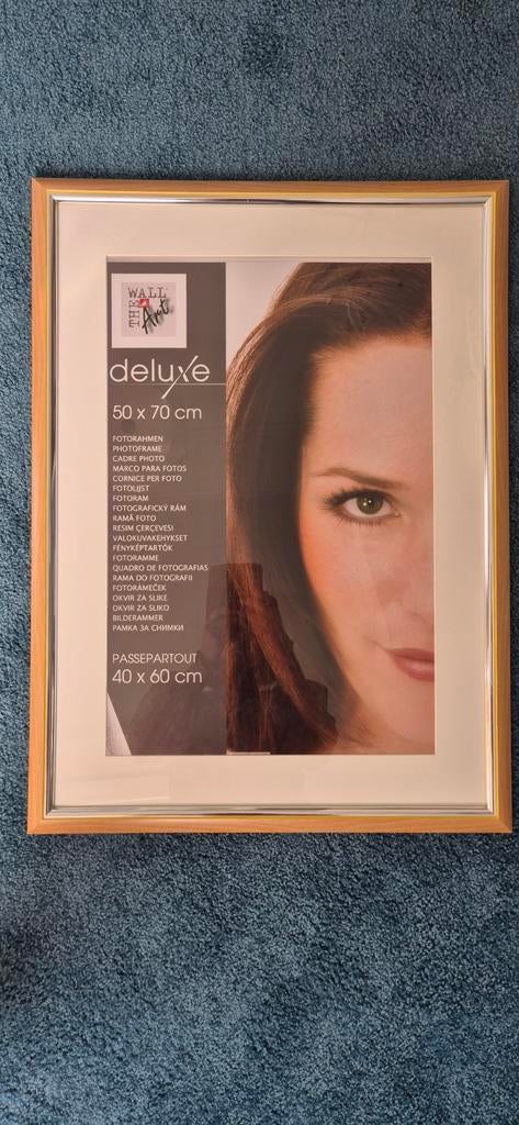 Licht houten lijst 40x60 met passe-partout, Ophalen, Hout, Minder dan 50 cm, Minder dan 50 cm