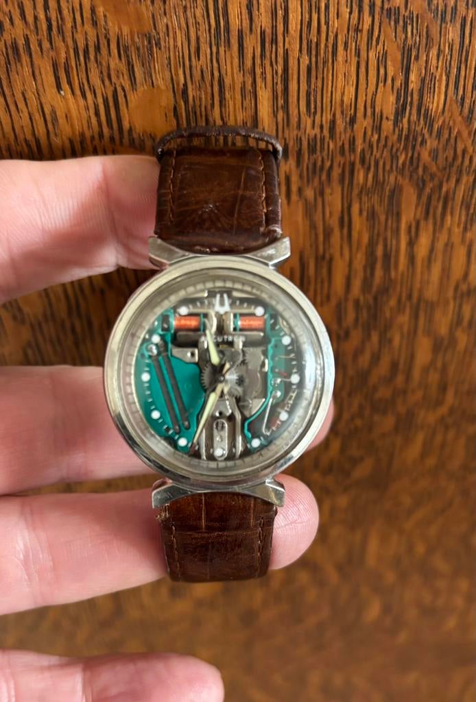 bulova accutron spaceview, Overige merken, Staal, Polshorloge, Ophalen of Verzenden