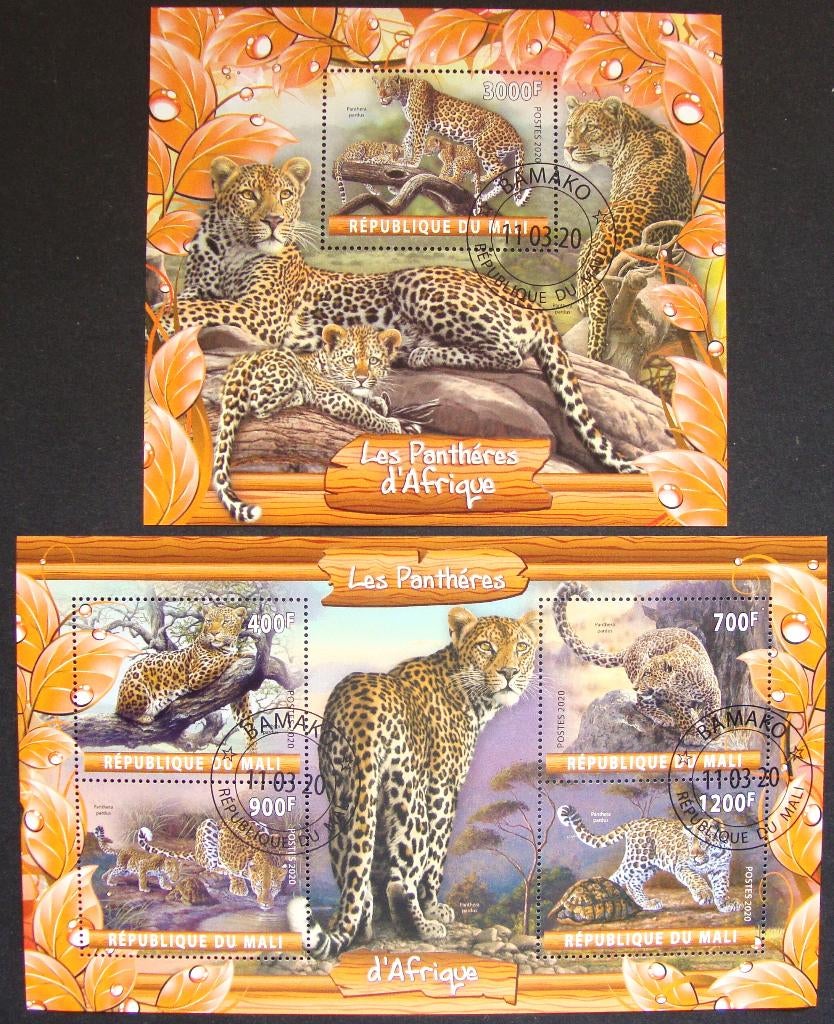 - 761 - 2 Blokken met Panters., Verzenden, Gestempeld, Dier of Natuur