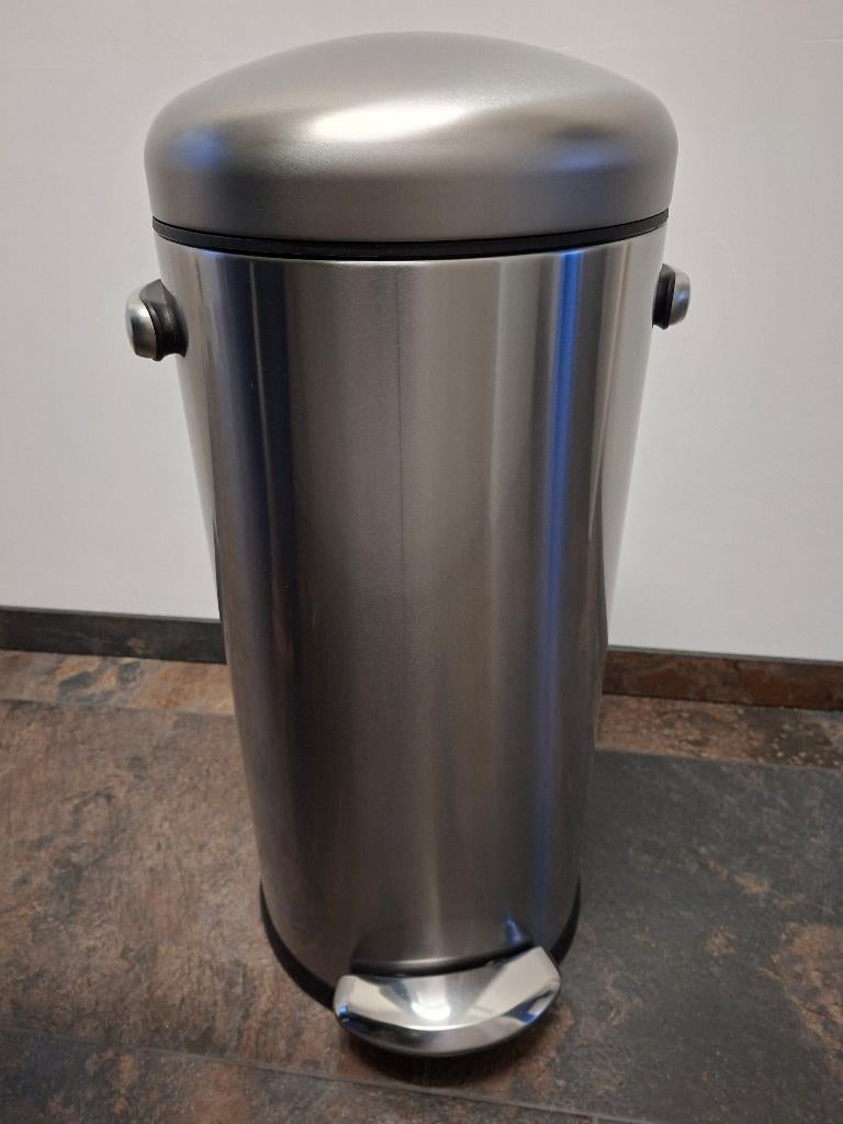 RVS Simplehuman pedaalemmer 60 liter, Huis en Inrichting, Woonaccessoires | Prullenbakken, Met pedaal, 50 tot 75 cm, 40 liter of meer