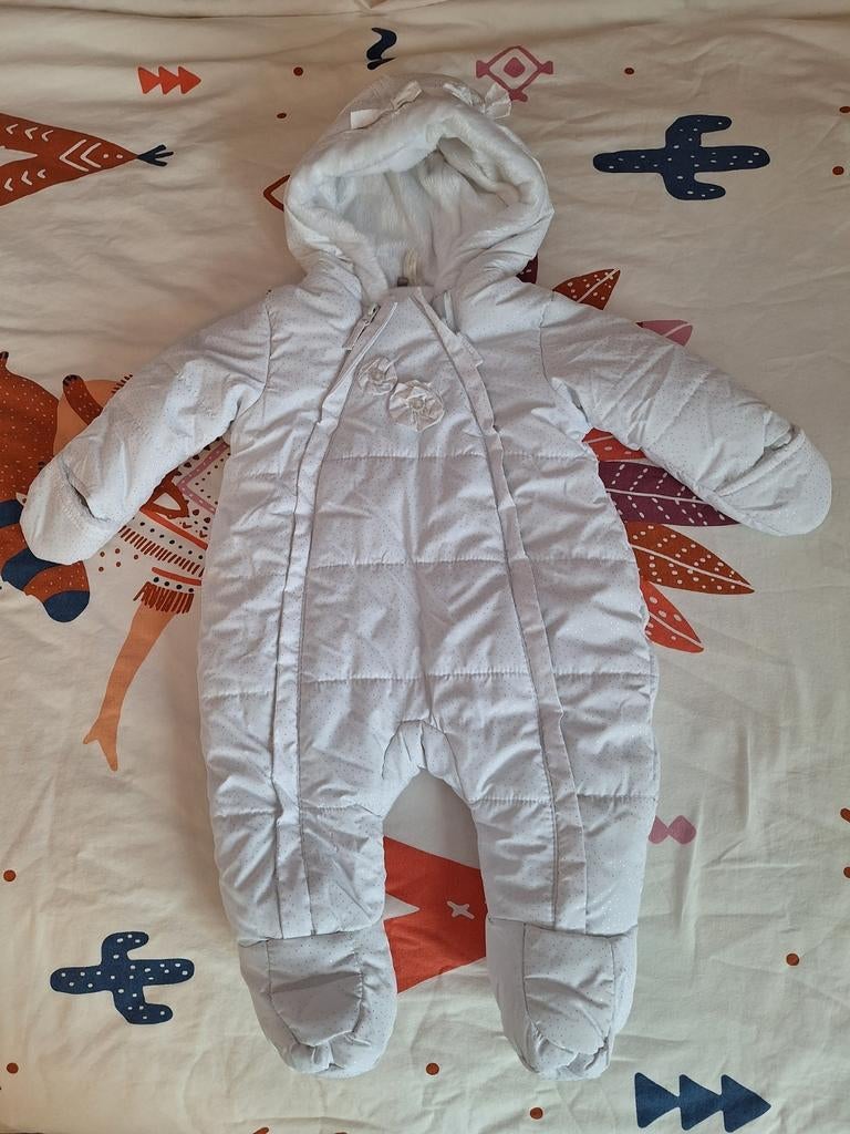 Overall winter pakje gevoerd maat 60 3 maanden wit zilver, Kinderen en Baby's, Ophalen of Verzenden, Zo goed als nieuw, Jongetje of Meisje