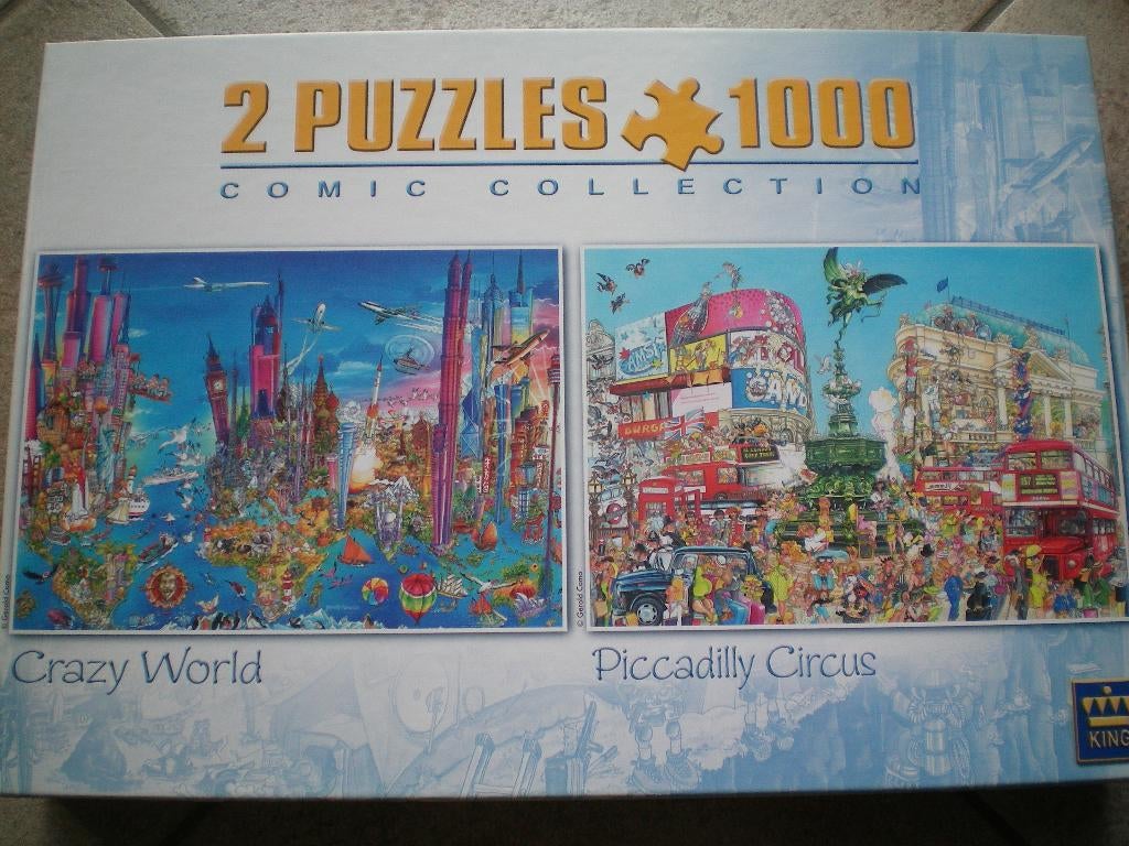 KING 2 puzzels van 1000 stukjes. Comic Collection., Ophalen of Verzenden, 500 t/m 1500 stukjes, Zo goed als nieuw, Legpuzzel
