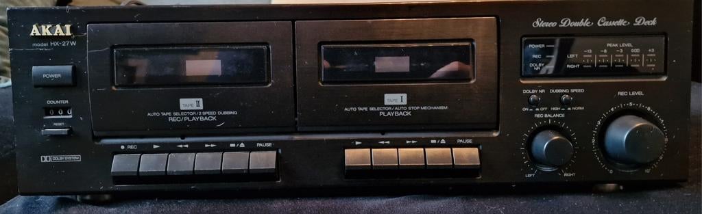 Akai HX-27W Dubbel Cassettedeck, Audio, Tv en Foto, Cassettedecks, Ophalen of Verzenden, Dubbel, Akai, Auto-reverse