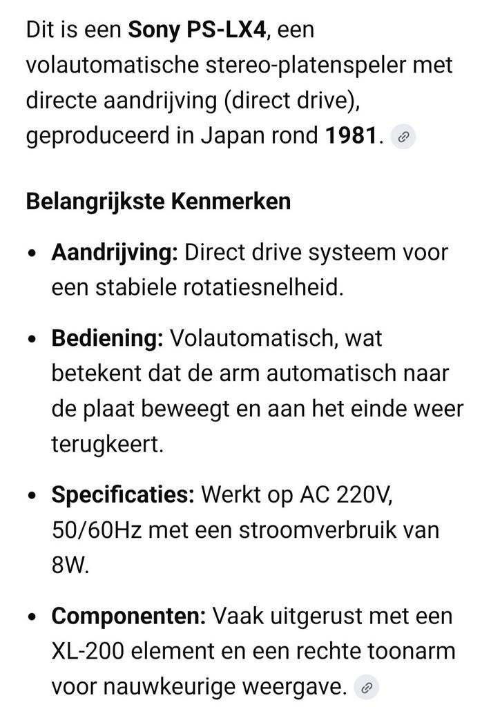 Sony PS - LX4 Direct drive, Ophalen, Sony