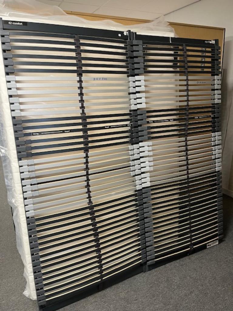 Aanbieding lattenbodems en spiralen Auping, Ophalen, 90 cm, Eenpersoons, Nieuw