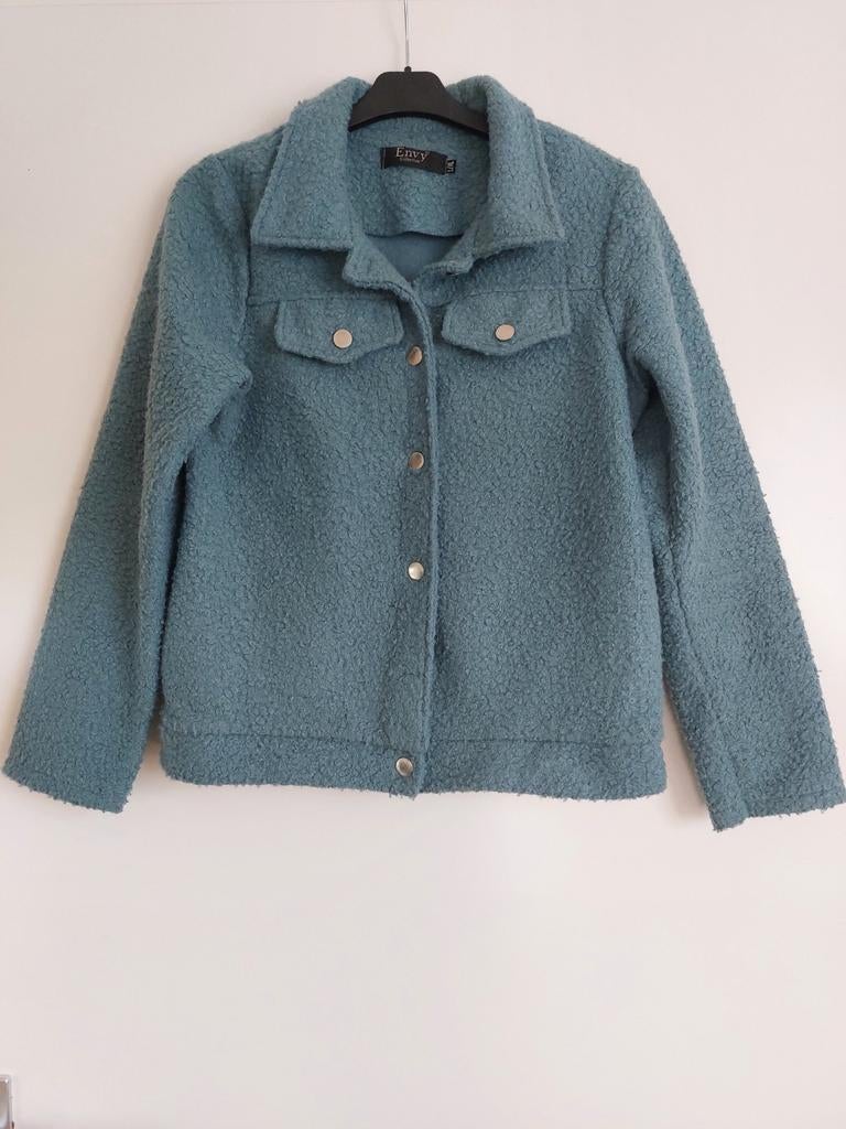 Turquoise/ blauw jasje met zilveren knopen, Maat 38/40 (M), Ophalen of Verzenden, Zo goed als nieuw, Envy Collection