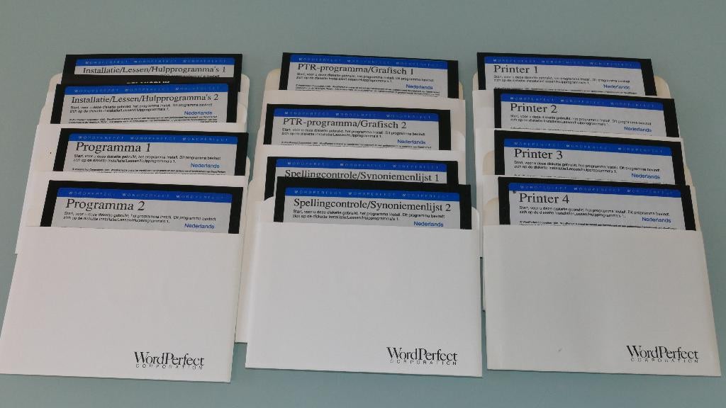 WordPerfect 5.1 DOS op 12x 5¼" diskettes, Computers en Software, Vintage Computers, Ophalen of Verzenden
