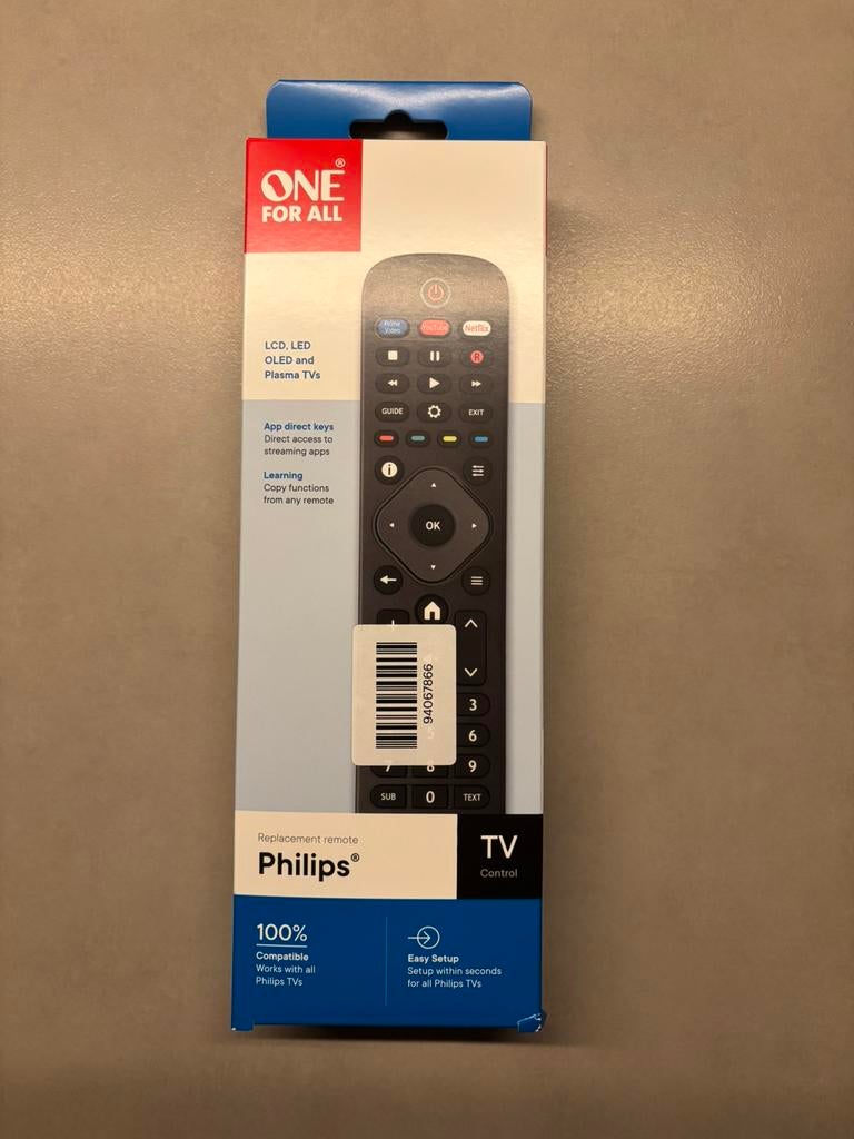 [NIEUW IN DOOS] One for all afstandsbediening Philips, Audio, Tv en Foto, Afstandsbedieningen, Ophalen of Verzenden, Nieuw, Universeel