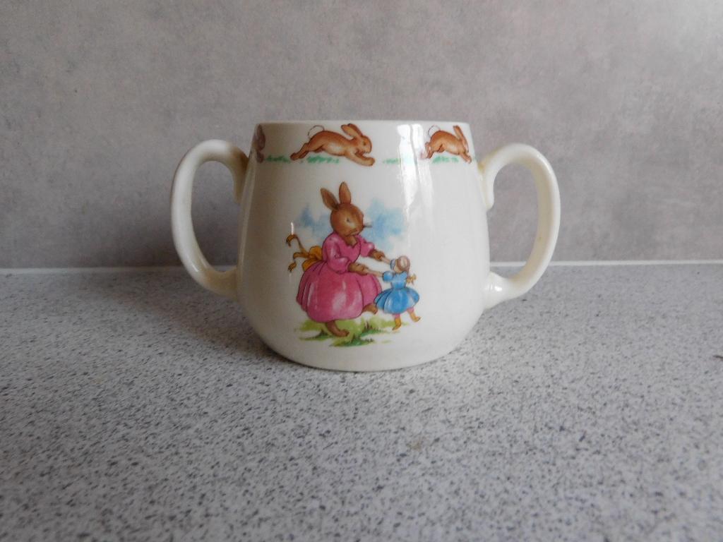 Mok 2 oren Bunnykins Royal Doulton, Antiek en Kunst, Ophalen of Verzenden